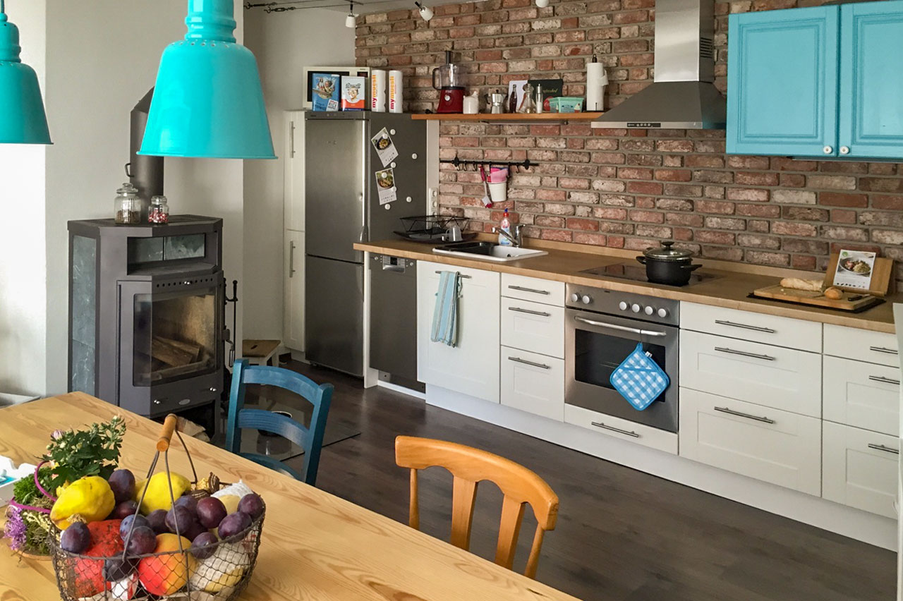 Ziegelriemchen Küche